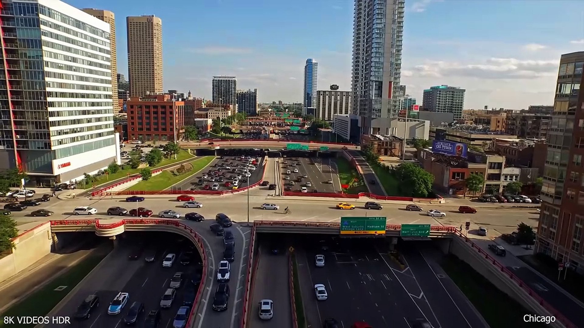⁣Flying over American Cities 8K Ultra HD Drone Video