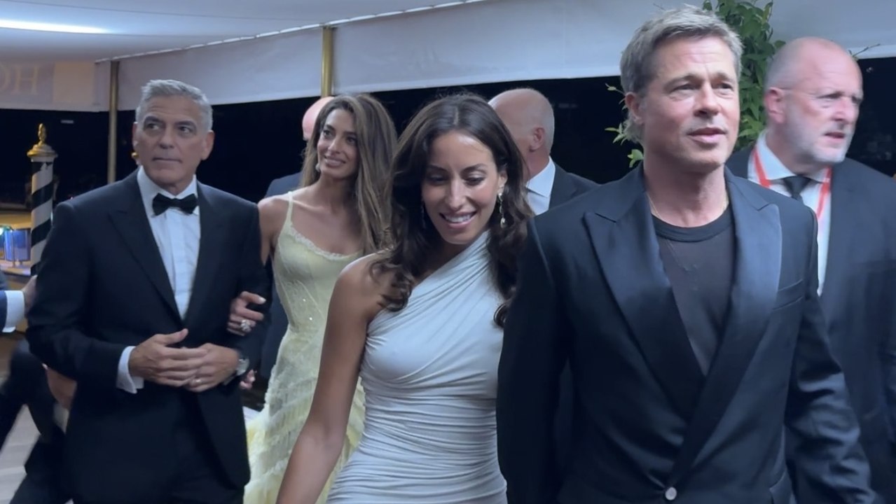 GALA VIDÉO - Ines de Ramon, Brad Pitt, George et Amal Clooney à la Mostra de Venise