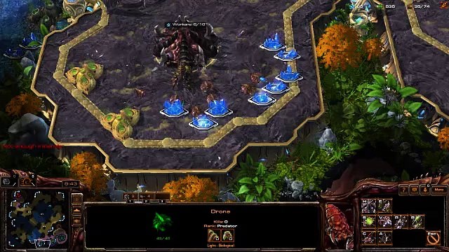 [StarCraft 2] No.0251 Normal-Level ZERG player fights A.I., LOSS [Lings' Day]