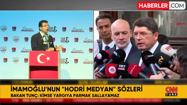 Adalet Bakanı Tunç'tan İmamoğlu'nun restine yanıt: Kimse yargıyı tehdit edemez, parmak sallayamaz