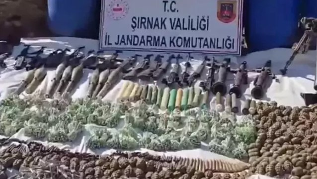 Şırnak ili Cudi Dağı kırsalında bölücü terör örgütüne ait mühimmat deposu imha edildi