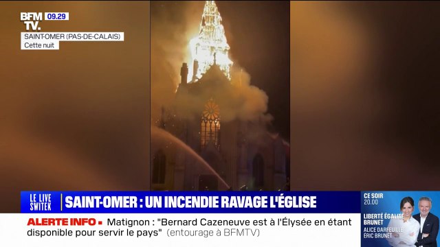 Les images impressionnantes d'un incendie dans l'église de l'Immaculée-Conception à Saint-Omer