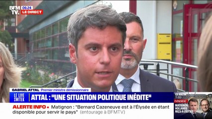 Nomination d'un Premier ministre: Gabriel Attal affirme que "c'est la décision du président de la République"
