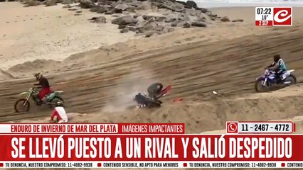 Escalofriante accidente de motos en el Enduro de Mar del Plata: hay varios heridos