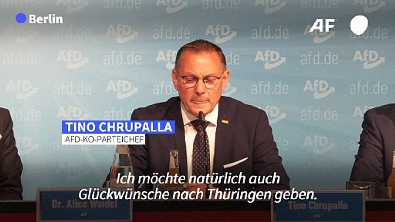 Wahl in Thüringen: Chrupalla lobt "historisches" AfD-Ergebnis