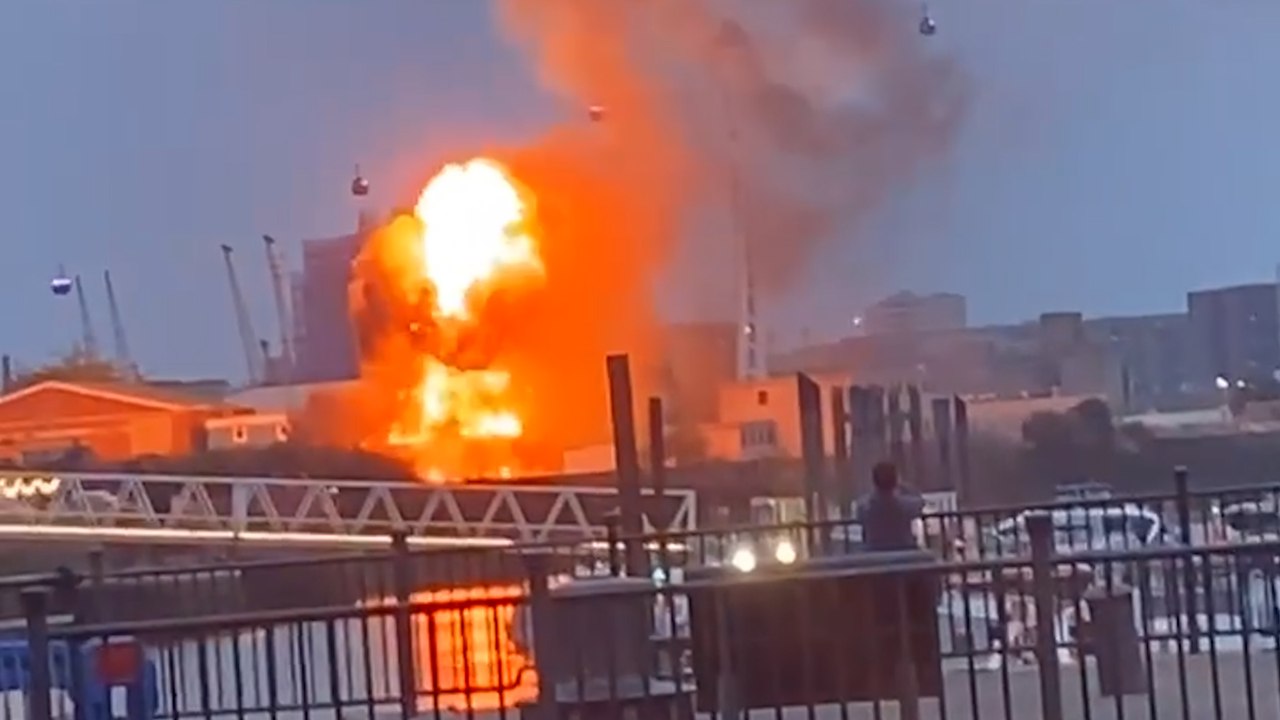 Explosion on London film set sparked huge fire which destroyed vehicles