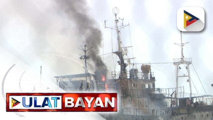 Isang barko sa Navotas City, nasunog sa gitna ng pananalsasa ng Bagyong #EntengPH