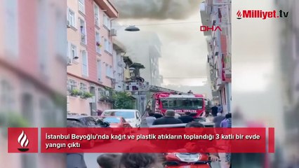 Beyoğlu'nda 5 katlı binada yangın çıktı