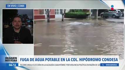Se registra fuga de agua potable en la Col. Condesa