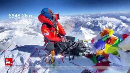 Everest Dağı'nın zirvesinden drone kullanımı