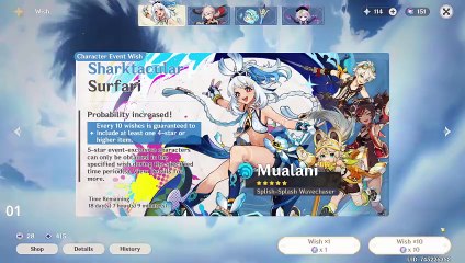 (F2P) Mualani + Pity Counter (Genshin Impact)