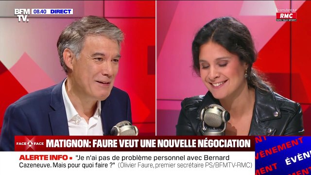 Apolline de Malherbe amusée par un lapsus d'Olivier Faure sur BFMTV