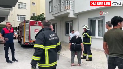 Sinop'ta bir evin balkonunda korkutan yangın