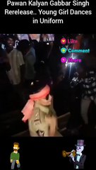 Pawan Kalyan Gabbar Singh Rerelease.. Young Girl Dances in Uniform