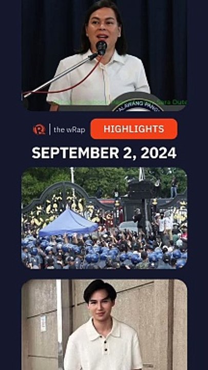 Today's headlines: Sara Duterte, KOJC, Sandro Muhlach | The wRap | September 2, 2024