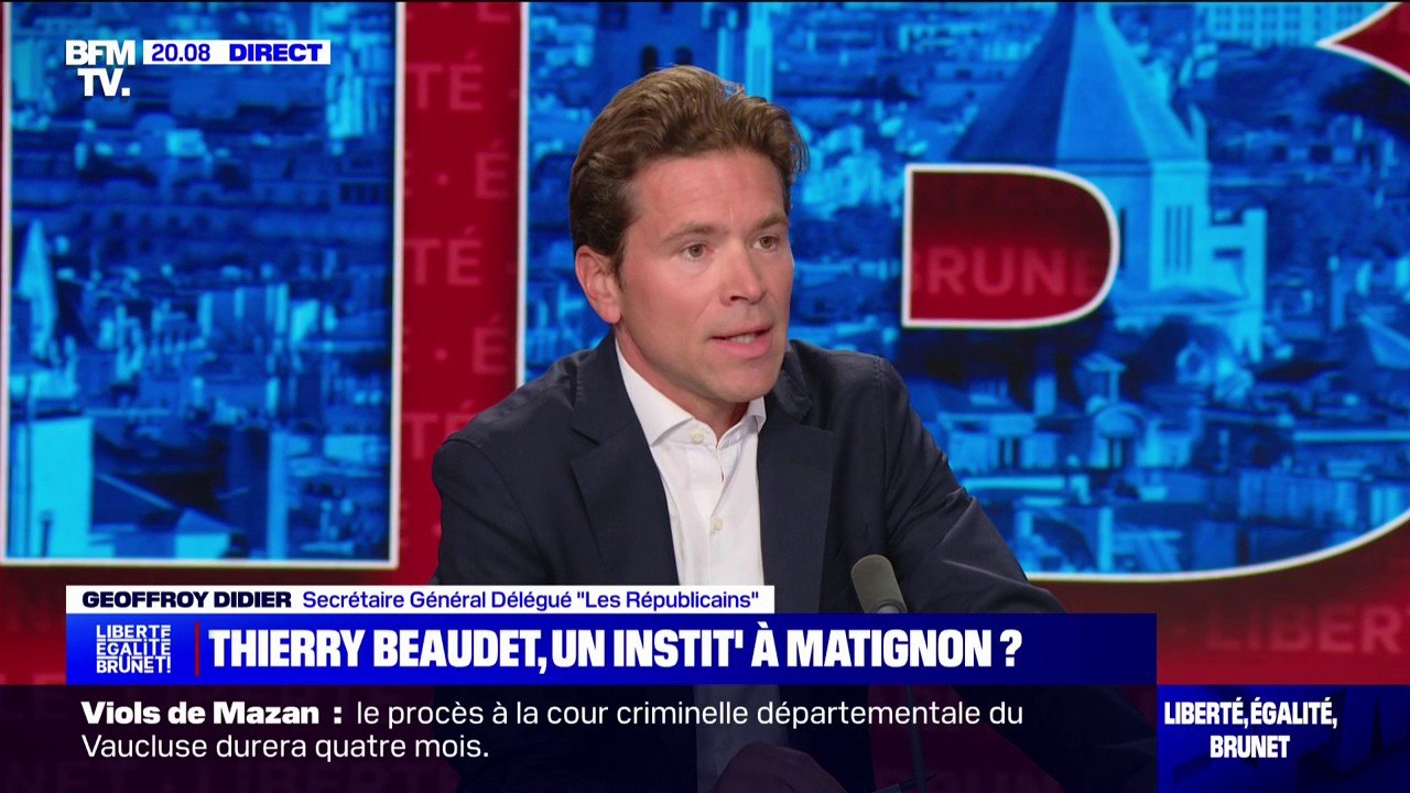 Hypothèse Thierry Beaudet à Matignon: "Il me semble un homme raisonnable", estime Geoffroy Didier (secrétaire général délégué LR)