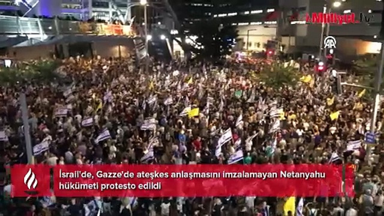 İsrail'de kıyamet kopuyor! Halk sokağa döküldü: Katil Netanyahu