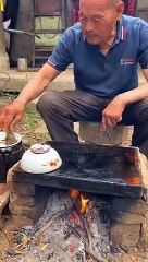 Chinese burger grandpa's lunch