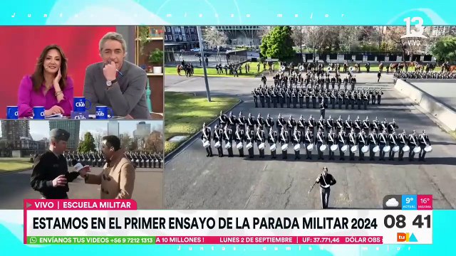 Cadetes de la Escuela Militar realizan el primer ensayo para la Parada Militar 2024