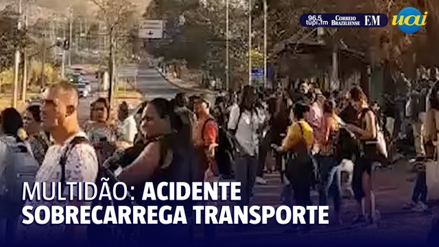 Ponto de ônibus do BH Shopping fica sobrecarregado após acidente na MG-30