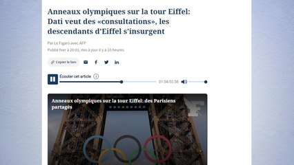 에펠 후손들 "에펠탑에 올림픽 오륜 영구 설치 반대" / YTN