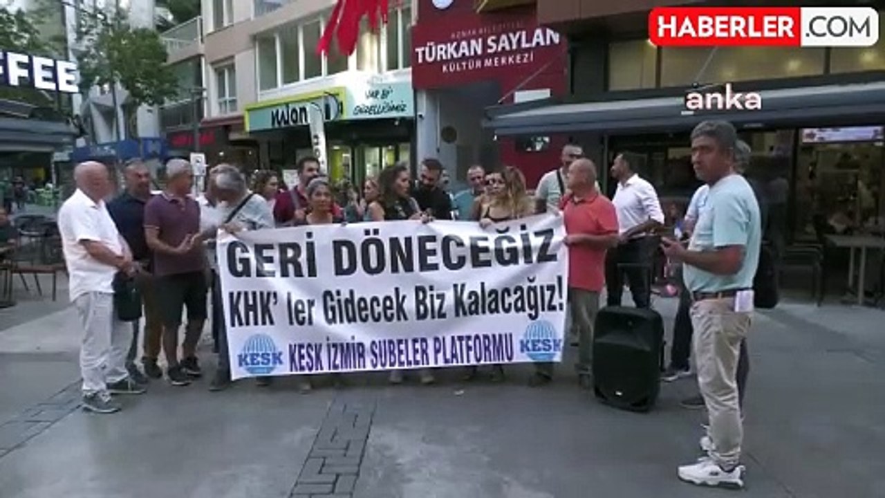 KESK İzmir Şubeler Platformu, ihraç edilen kamu emekçilerinin işlerine iadesi için basın açıklaması yaptı