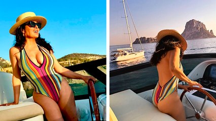 Salma Hayek llega a los 58 años y presume cuerpazo en diminutos bikinis