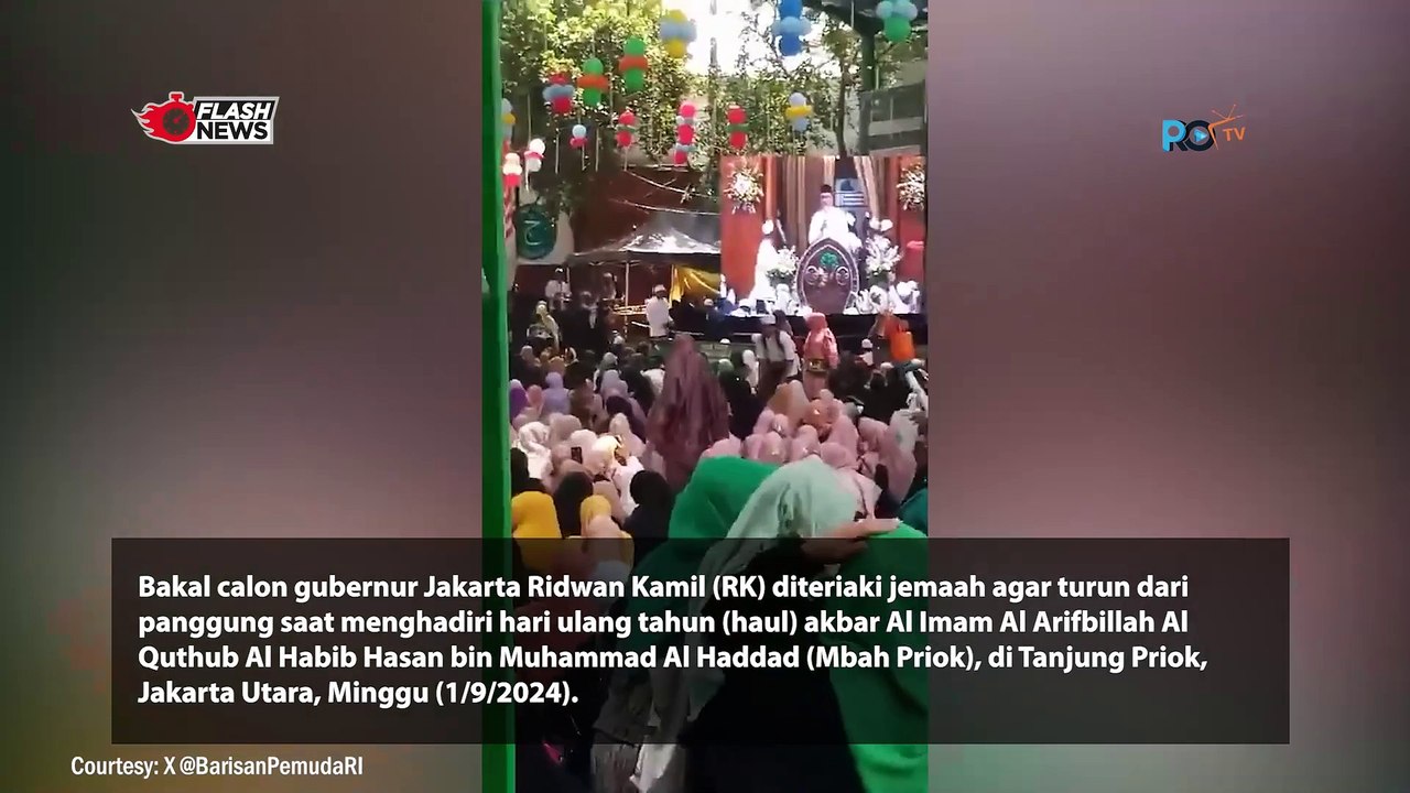 RIDWAN KAMI DITERIAKI TURUN DARI PANGGUNG OLEH JEMAAH HAUL MBAH PRIOK