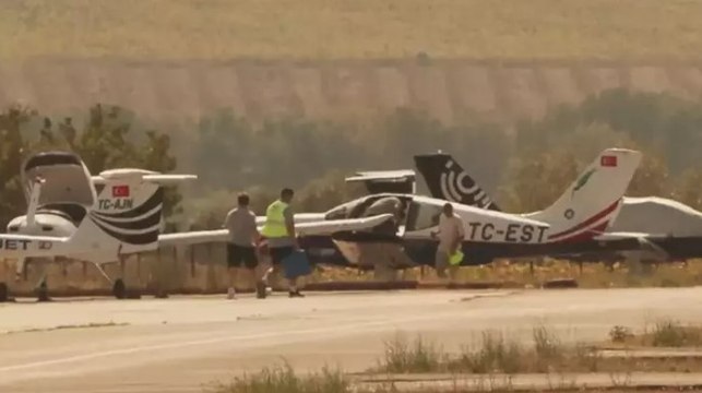 Hezarfen Havalimanı’nda eğitim uçağı pistten çıktı