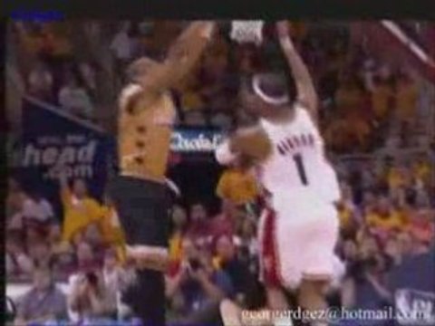 NBA LeBron James throws down a power dunk during Game 1 of t