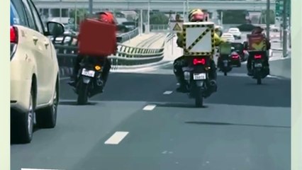 Video: Dubai Police arrest delivery rider for deliberately knocking down biker