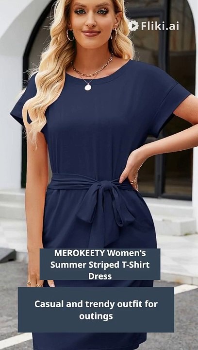 MEROKEETY Women's Summer Striped Short Sleeve #fashion #amzonmustbuy #womensfashion #shortvideo