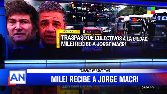 Javier Milei y Jorge Macri se reúnen para traspaso de líneas de colectivo en Buenos Aires