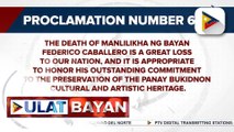 September 3, idineklara ni PBBM na National Day of Mourning dahil sa pagpanaw ng Manlilikha ng Bayan na si Federico Caballero