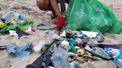 ONG recolhe lixo nas praias do Paraná