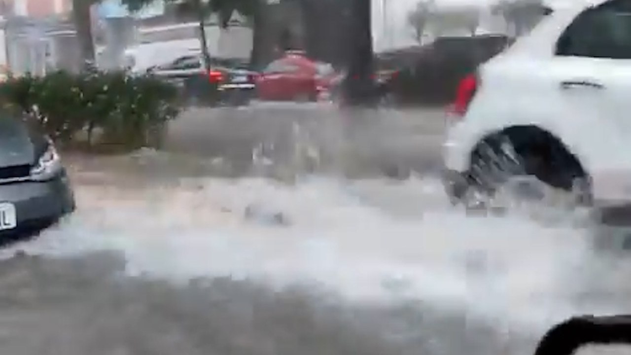 Fuertes lluvias en Inca, Mallorca.