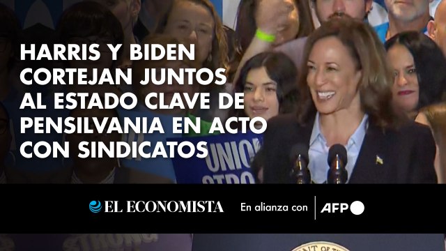Harris y Biden cortejan juntos al estado clave de Pensilvania en acto con sindicatos
