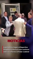 "Únicamente diputados con credencial", legisladores llegan al Deportivo Magdalena Mixhuca para sesionar sobre la reforma al Poder Judicial