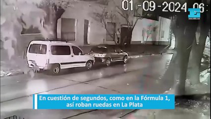 En cuestión de segundos, como en la Fórmula 1, así roban ruedas en La Plata