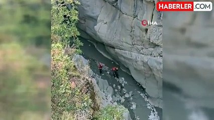 Kanyonda mahsur kalan şahıs kurtarıldı