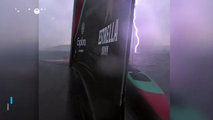 Lightning strikes boat at America's Cup in Barcelona, ​​Spain