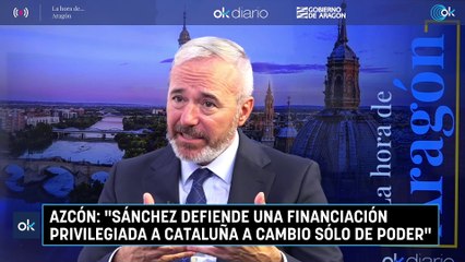 Azcón: "Sánchez defiende una financiación privilegiada a Cataluña a cambio sólo de poder"