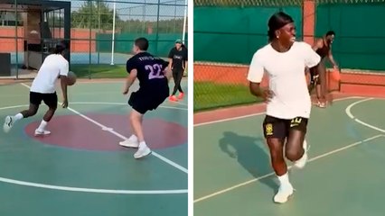 Vinícius Jr. deja a un lado el futbol y muestra sus habilidades con el baloncesto