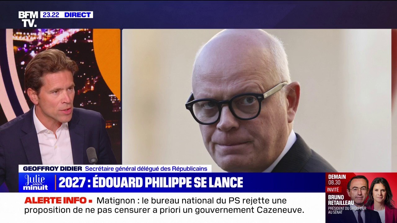 Édouard Philippe candidat à la présidentielle: "Il faut une solution d'urgence plutôt que de penser à 2027", pour Geoffroy Didier (LR)