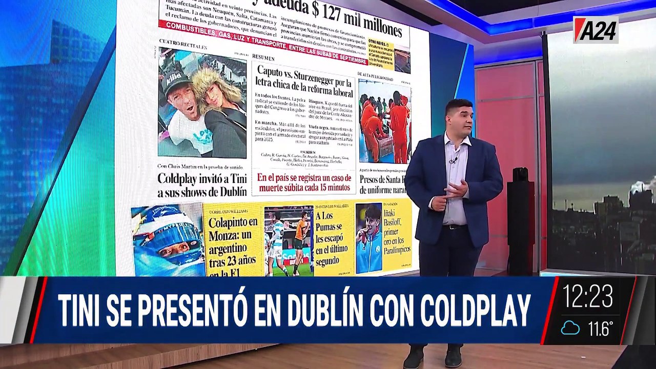 El periodista Alejandro Pueblas, de la señal A24, realizó comentarios despectivos sobre el cuerpo de Tini Stoessel