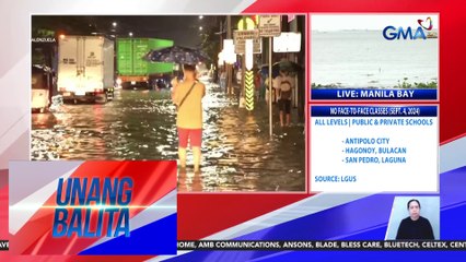 Ilang motorsiklo, tumirik sa MacArthur Highway dahil sa baha | Unang Balita