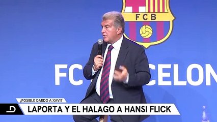 El elogio de Laporta a Hansi Flick (con dardo a Xavi)