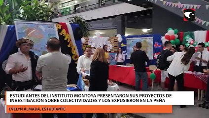 Estudiantes del Instituto Montoya presentaron sus proyectos de investigación sobre colectividades y los expusieron en la Peña solidaria