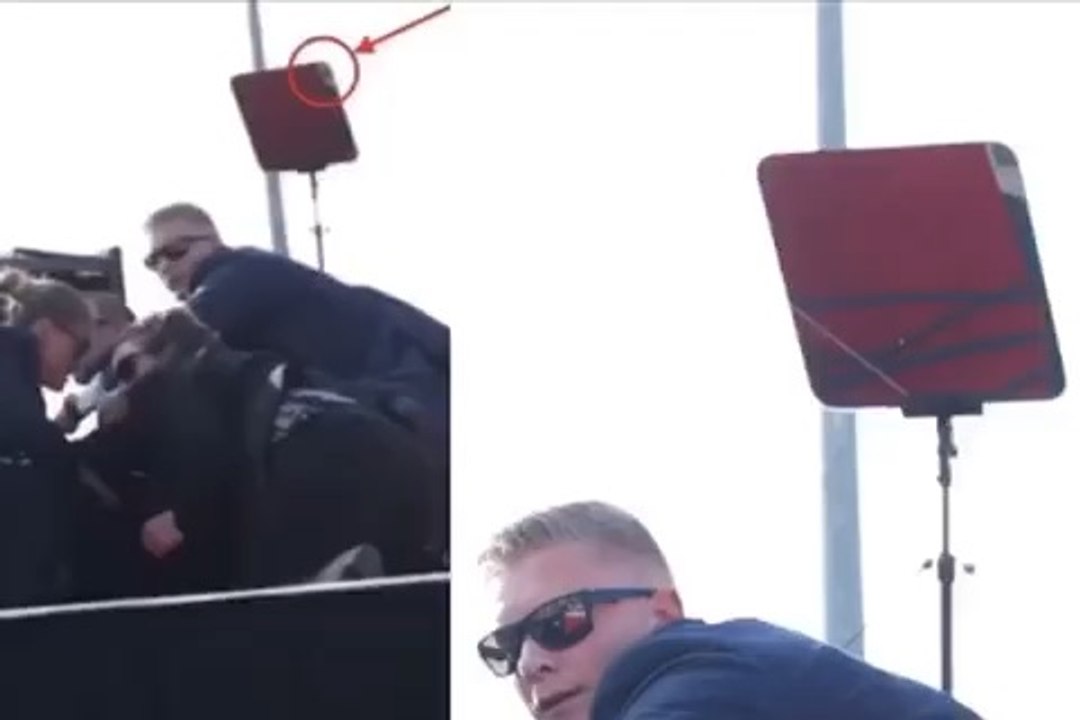 The teleprompter was 100% intact. The blurry “cracked teleprompter” image that went viral only showed a reflection which can be seen in the clearer images.