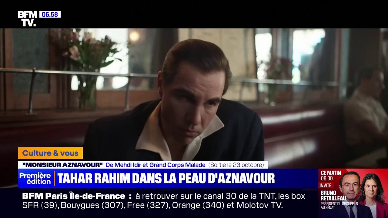 "Monsieur Aznavour": Tahar Rahim méconnaissable dans le biopic du chanteur, en salles le 23 octobre